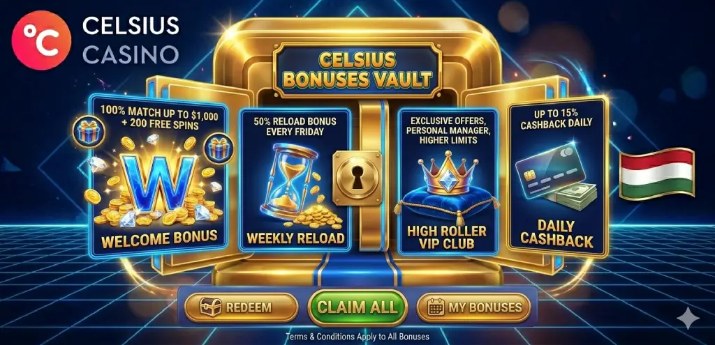 Celsius Casino bónuszok áttekintése